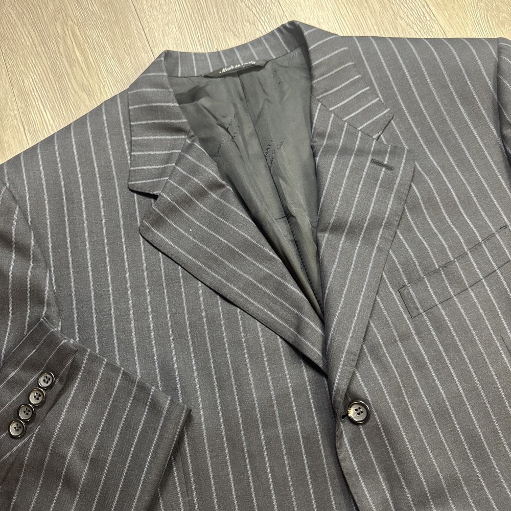 CANALI 48L Long Sport‎ Coat Blazer Jacket  Italy Slim Fit Black Blue Executive